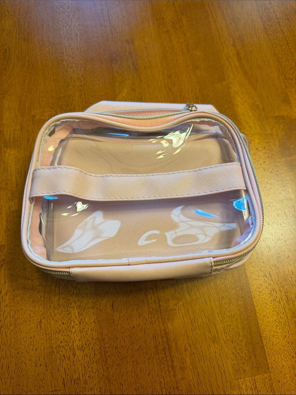 Clear Top Pink Cosmetic Travel Case